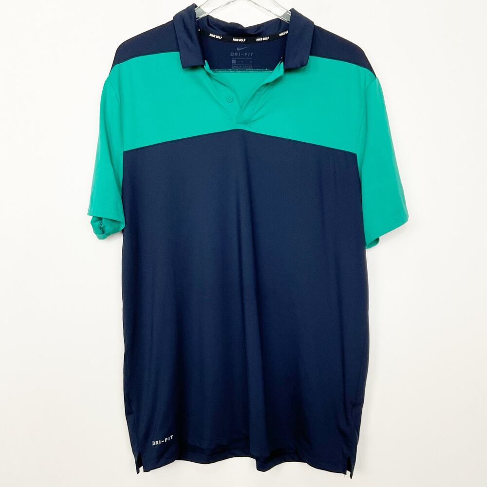 Nike Golf Men's Blue & Green Polo Shirt L